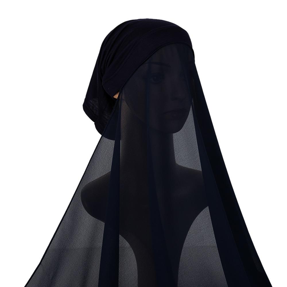 Plain Chiffon Chiffon Shawl Modal Hijab Cover Stylish Long Scarf Islam Inner Scarf