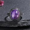 Natural CopperRings Charoite Bead Gemstone Rings for Women Wedding Bands Anniversary Party Gifts Fine Jewelry