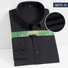 Men's Fashionable Black Bamboo Fiber Long Sleeve Shirt - Breathable, Non-Iron, Solid Color (2025 Spring Collection)
