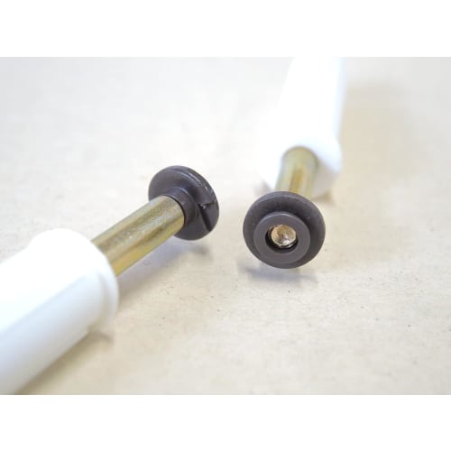 Set of 2 guide pins and guide pivots for closet folding doors (brown, guide runners with notches, guide rollers)