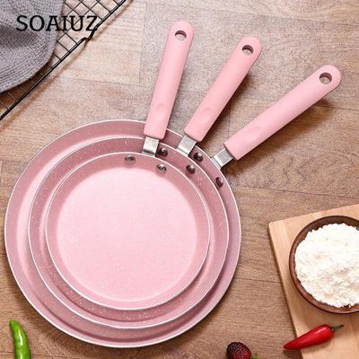 Panela de fundo plano rosa panela antiaderente para fogões a gás e uso de fogão mini omeletes ovos fritos panqueca panelas de cozimento