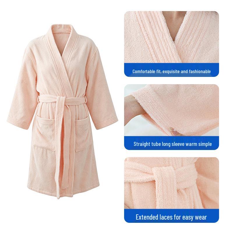 Luxury Cotton Couple Bathrobe: Lightweight, Breathable Pajamas for All Seasons
