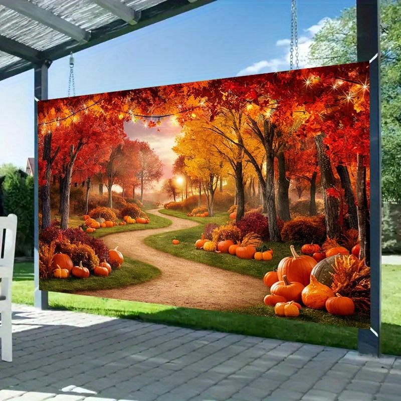 1pc Autumn Forest Flag Seasonal Wall Decoration Suitable for Families and Parties Holiday Autumn Photo Background