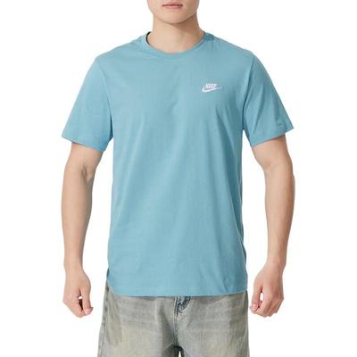 T-Shirts Herren Blau Rundhals Moderat AR4999-465