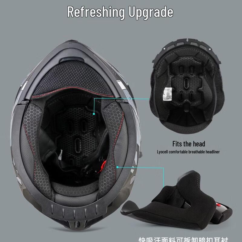 Lishi 3C/DOT Certified Flip-Up Motorcycle Helmet