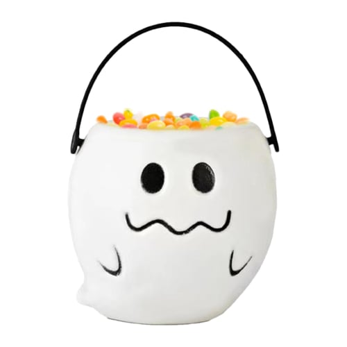 Kids' Halloween Bucket, Halloween Candy Pail, Pumpkin Ghost Favors Holder, Lightweight Pumpkin Ghost Candy Pot, Reusable Pumpkin Ghost Candy Bucket Fo
