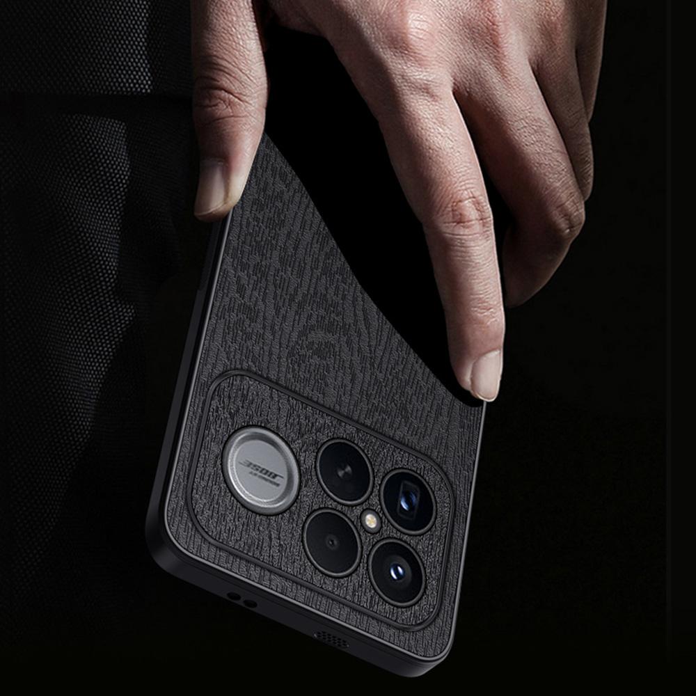 For Xiaomi Redmi K90 Pro Max 5G/Poco F8 Ultra Case Wood Texture PU Leather Coated PC TPU Phone Cover