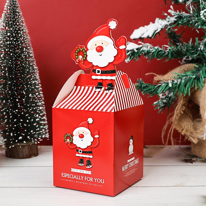 20Pcs Christmas Candy Gift Box Chocolate Cookie Apple Packing Boxes Santa Claus Bags Christmas Decorations for Home New Year 2025