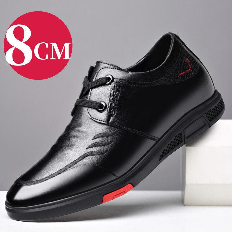 Invisible inner height increase new tooling shoes leather business leisure work shoes lace-up inner height increase men's leather shoes