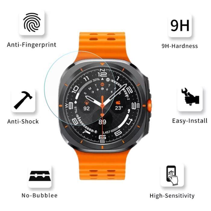 Tempered Glass for Samsung Galaxy Watch Ultra 47mm [Pack of 2] Phonillico® Anti-Scratch Watch Screen Protector