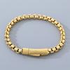 Gold Plated Stainless Steel Franco Chain Bracelet for Men Hip Hop 8MM Square Clasp Bangle Accessory Waterproof Jewelry Gift