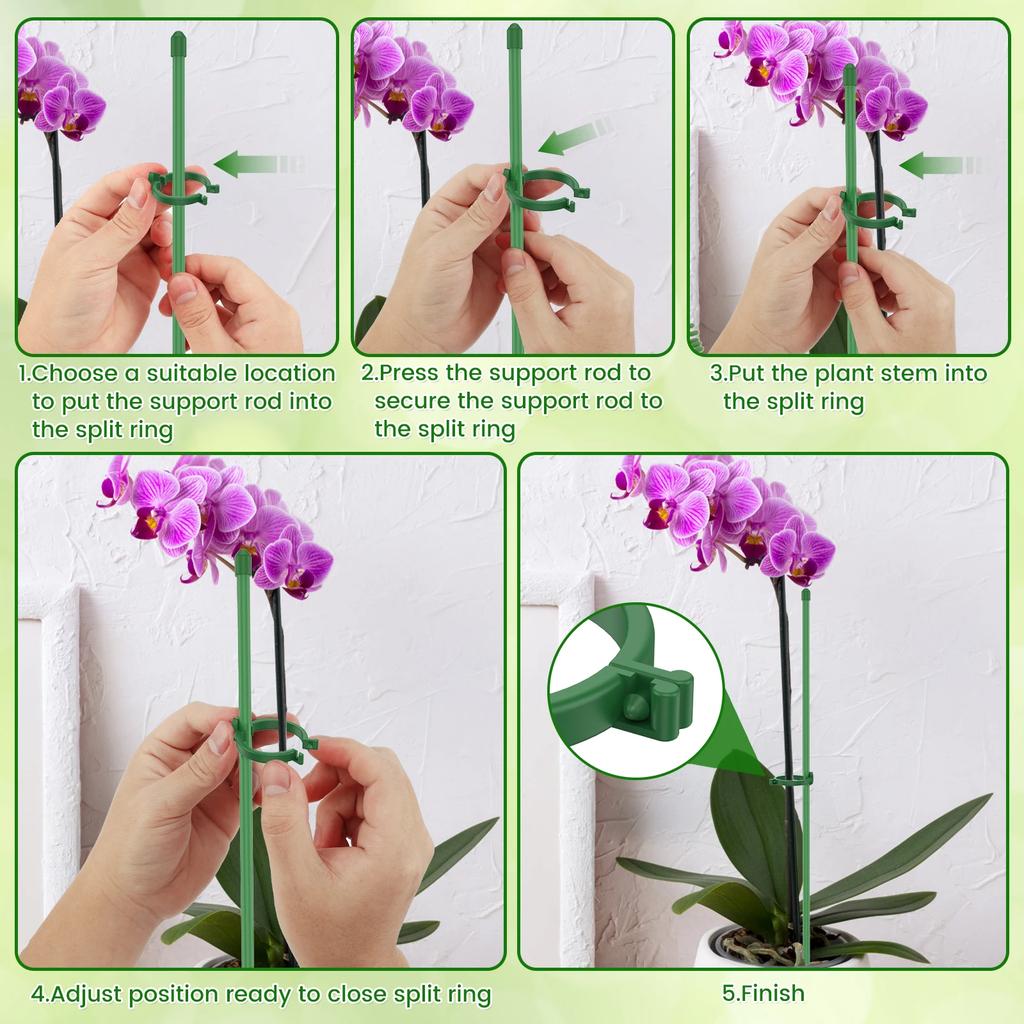 40PCS Plant Support Stick Reusable Flower Holder Clips Plant Extension Pole Stick For Support Climbing Plants Garden Accessories