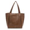 Large capacity soft leather bag women's summer new commuter shoulder bag fashionable portable tote bag