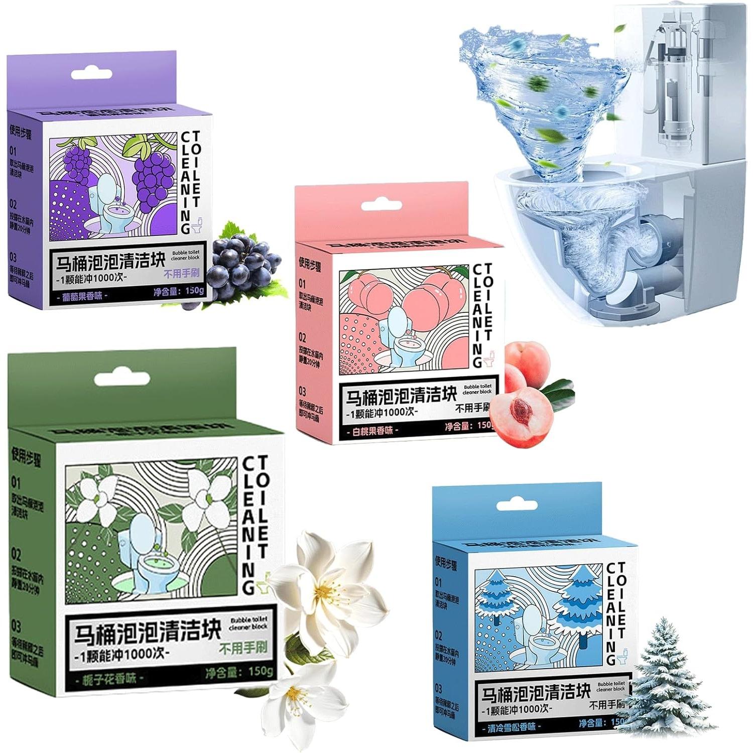 

Очиститель бачка унитаза, Блок для очистки унитаза пеной, Очистители для бачка унитаза в ванной, Эффективные и практичные, Не нужно протирать, Стойкий аромат White peach