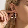 Delicate Zircon Leaf Pearl Drop Earrings For Women Delicate Dangle Earrings Elegant Jewelry For Daily Wear And Special Events