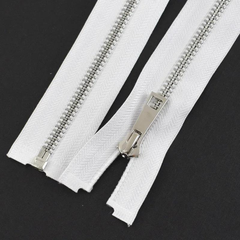 Meetee 5# Metal Zipper 40/50/60/70/80cm Single Slider Open-end Zippers Clothes Closures Zips Repair Kit DIY Sewing Accessories