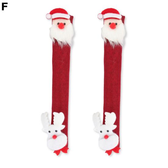 2Pcs Christmas Refrigerator Door Handle Cover Durable Washable Reusable Handle Cover for Festive Decoration