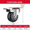 3-Inch Heavy Duty Swivel Wheel Hand Truck with Brake and Silent Rubber Casters