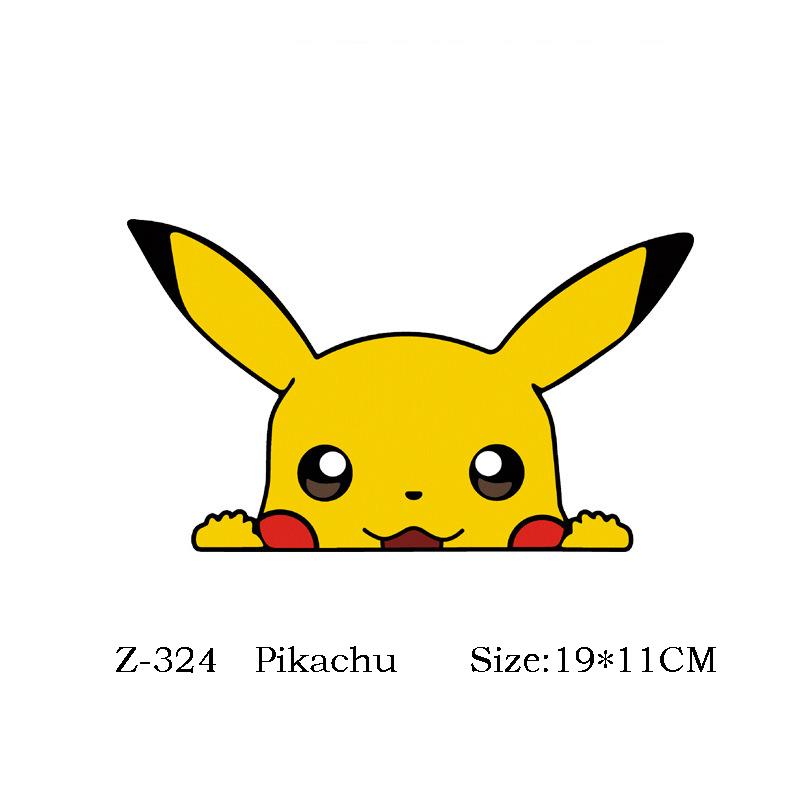 Kawaii Pokemon Pikachu Araba Çıkartmaları Karikatür Stilinde Su Geçirmez Otomatik Cam Sürüş Aynası Çıkartmaları Araba Ön Cam Süslemeleri