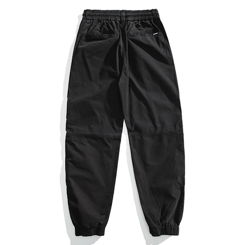 Spring and Autumn Men's Fashion Brand Retro Loose Multi-pockets Drawstring Top Overalls Washed Pure Cotton All-Match Sports Casual Trousers