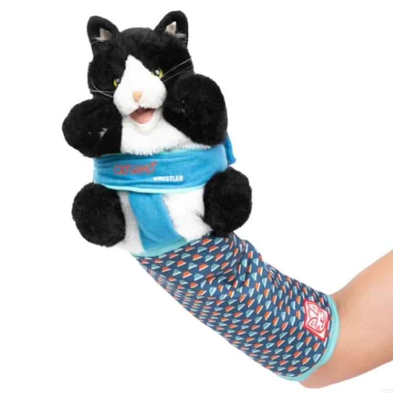 Cats Wrestler Hand Puppet Plush Toy for Interactive Pet Fun Play Stuffed Animal