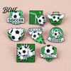 Denim Jacket Pin Enamel Brooch Zinc Alloy Texture Football Shape
