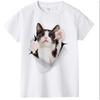 Fashion Summer Best Cute Brand for Kids Girl Short Sleeve Print 3d Cat T Shirts Tops Baby Clothes