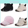 Boné de Baseball Cool Cowhorn Streetwear Com Detalhes de Argola de Metal Para Estilo Urbano