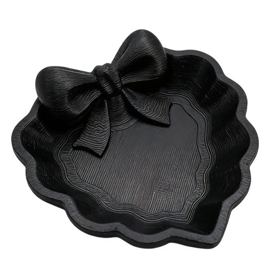 3D Printed Bow Jewelry Tray, Heart Shape Ring Dish, Entryway Table Trays, Decorative Trinket Dish, Jewelry Organizer Tray for Rings Necklaces