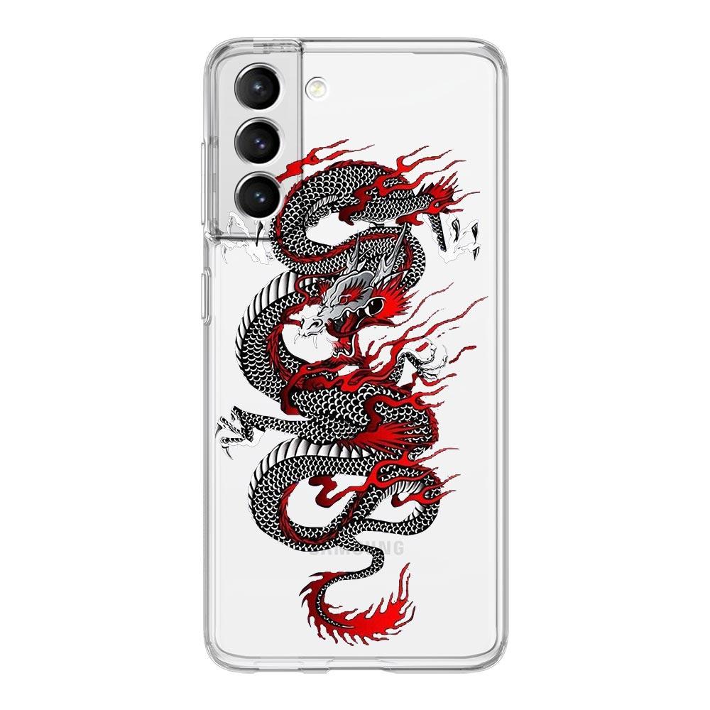 Drachen Mode Handyhülle Für Samsung Galaxy S23 S22 Ultra S20 S21 FE 5G S10 S10E S9 S8 Plus 4G Silikon Transparent Rückseite Couqe