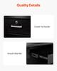 Reception Desk, 55.12 x 31.50 x 47.24 in L-Shaped Front Counter Table, Office Reception Counter with Drawer Keyboard Tray and Storage Cabinet, for