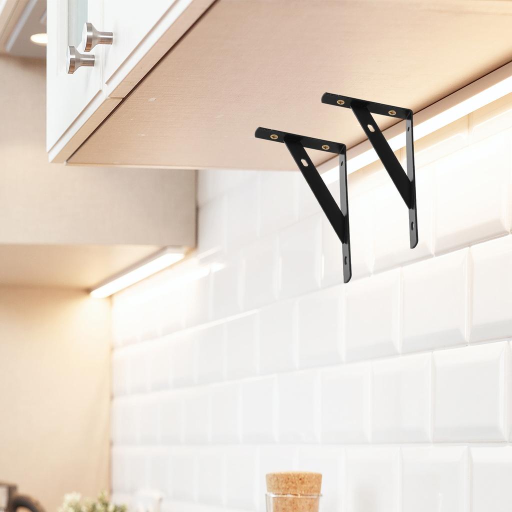 2Pcs Wall Shelf Brackets Heavy Duty Steel Floating Shelf Supports for Storage Shelves Rust Resistant Easy Installation Metal