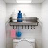 Aluminum Alloy Wall Mount Bathroom Shelf With Removable Design For Shower And Toilet Storage