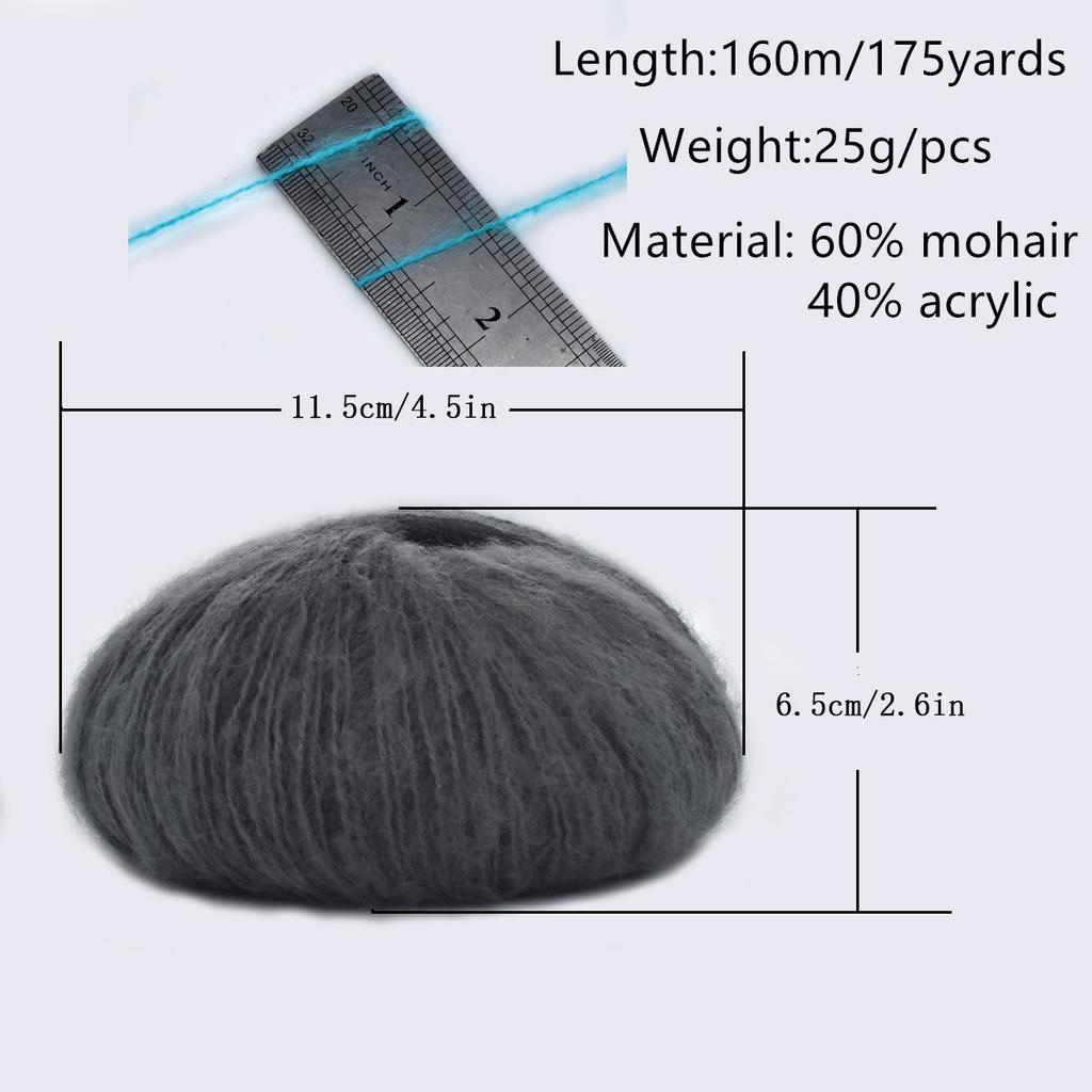 6pcs 150g/5.28oz Mohair Yarn Blend - Ultra Soft Luxury Yarn for Knitting & Crochet DIY Recycled Cotton Yarn for Home Decor Craft Raffia Yarn Supplies