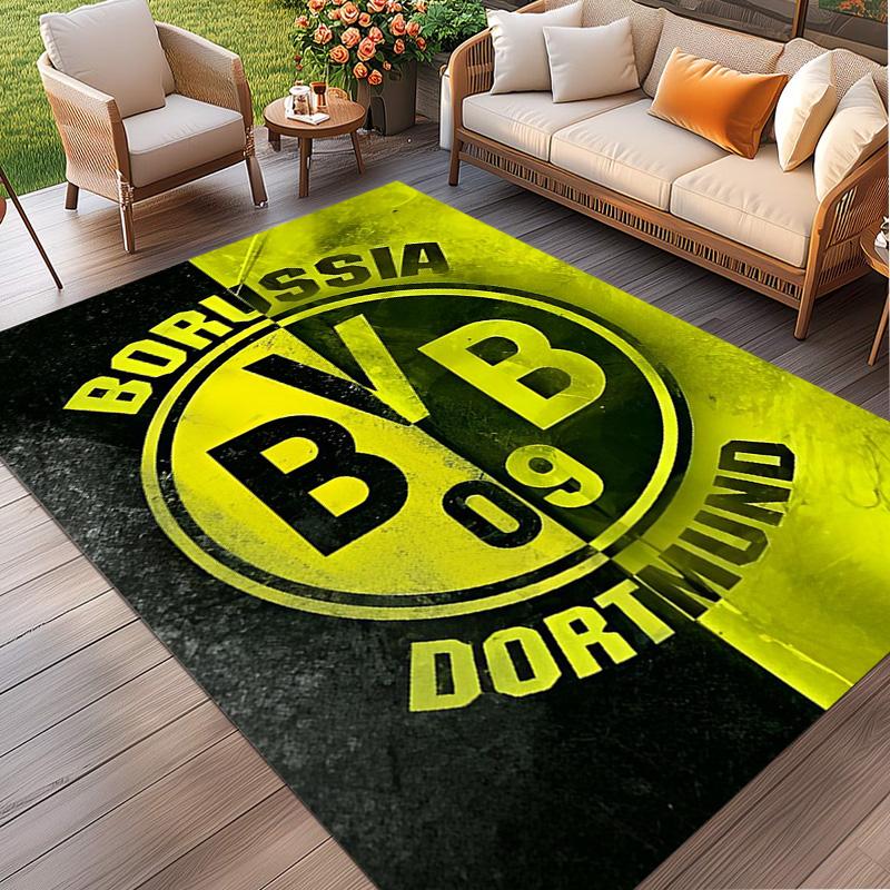 Borussia Dortmund Print Rug, Washable Floor Carpet, For Entryway Dorm Laundry Room Office Study, Home Decor Birthday Christmas Gift
