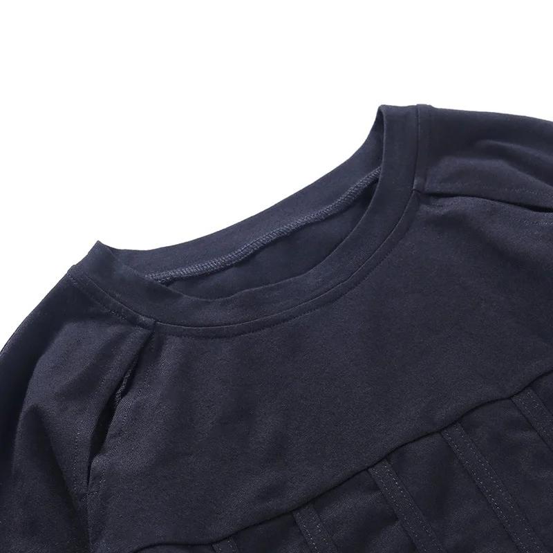 Black Short Open Umbilical Top Felt Tight Enough To Show Off Her Long-sleeved R-shirt Long-sleeved Slim Fit T-shirt