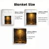 1pc Golden Tree of Life Celtic Symbol Flannel Blanket Spiritual Art Bed Cover Mystical Design Home Decor Gift for Yoga Lovers