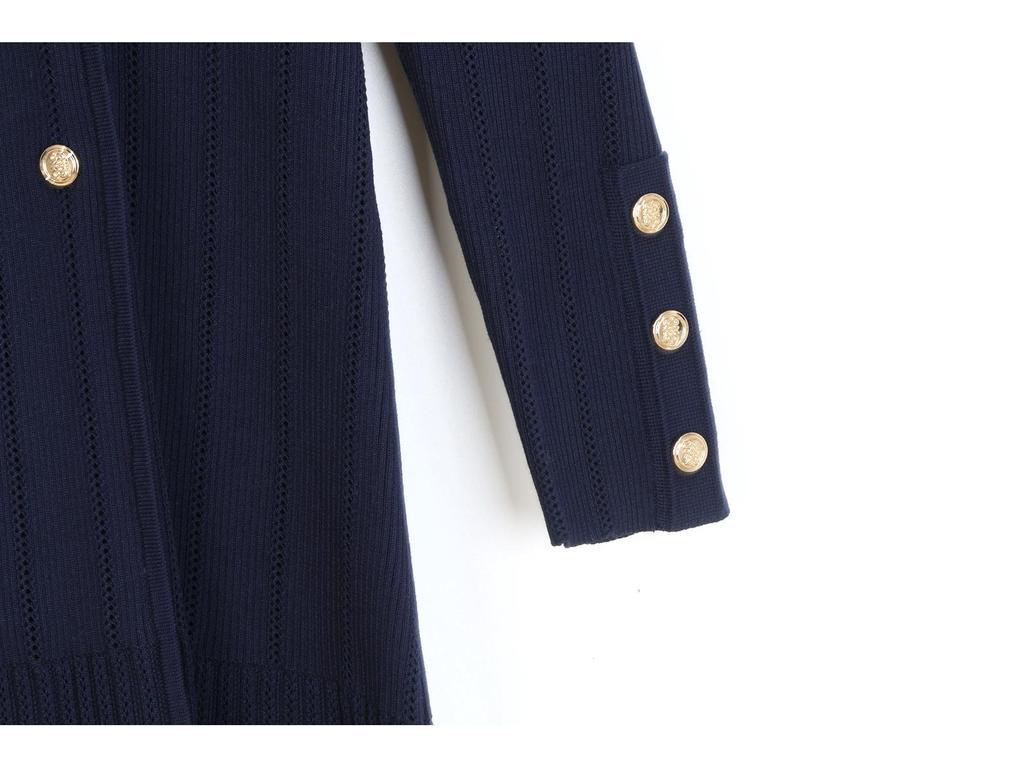 Elegant French V-Neck Lapel Slimming Knit Fishtail Dress - Spring/Summer Collection