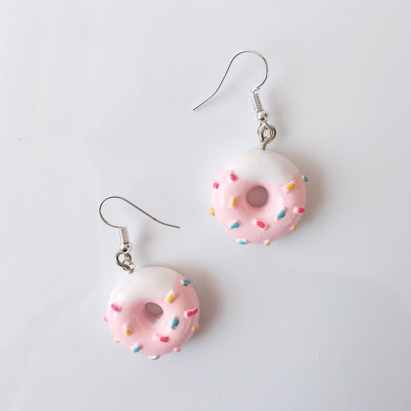 Fashion Cute 3D Cake Resin Drop Earrings for Women Girls Funny Donuts Cookies Food Shape Dangle Earring Party Jewelry Gifts