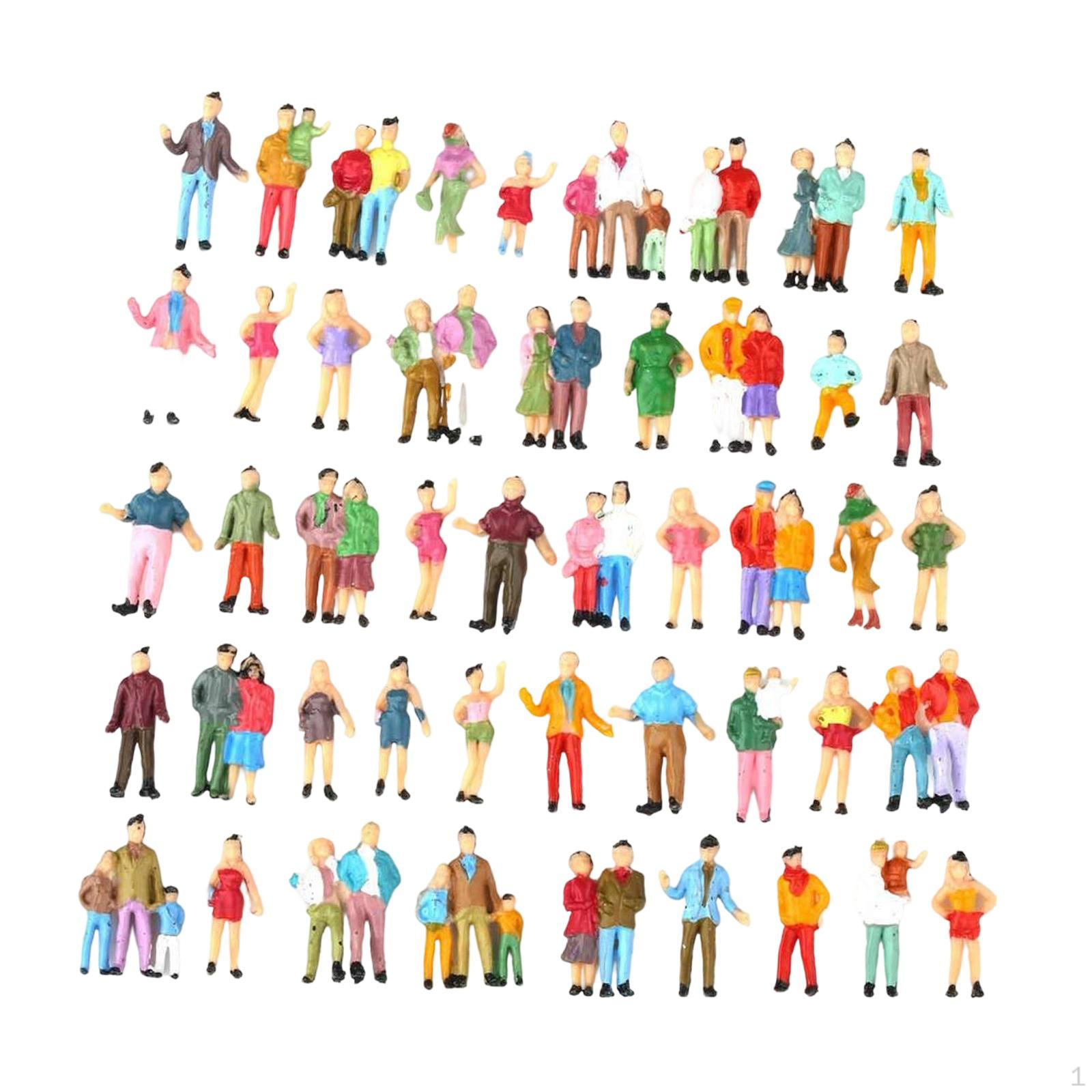 

47Pcs 1:87 Scale Miniature Figures Micro Landscape Decor Photo Props Decoration Mini Models