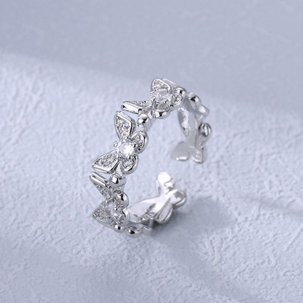 Vintage Zircon Rings Dainty Jewelry Finger Rings Stackable Butterfly Rings Girls Jewelry