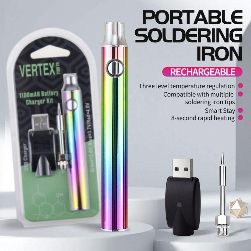 1100mAh Battery Electric Soldering Iron Pen 510 Thread Heat Tips Adjustable Temperature Smart Power Pen Welding Tool Kit