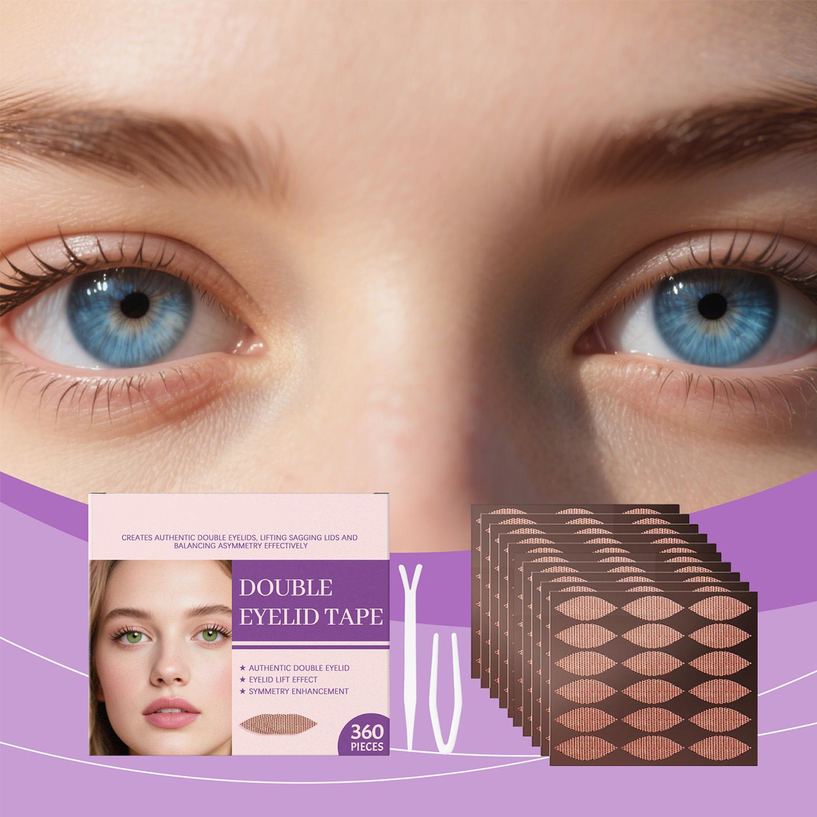 

Natural Double Eyelid Tape 360pcs, Instant Reinforcing Adhesive, Suitable For All Eyelid Types,5ml One Size