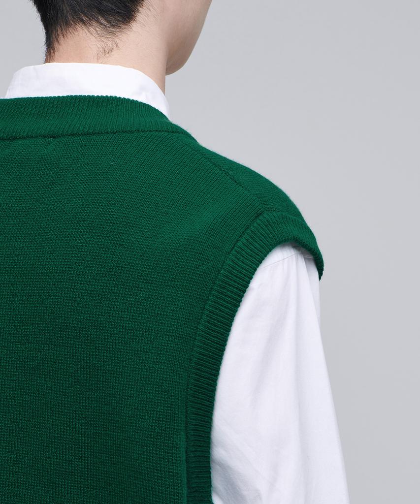 Musinsa Standard Oversized V-Neck Knit Vest [Jolly Green]