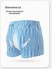 European & American Men's Striped Breathable Boxer Briefs - Plus Size, Casual Four-Corner Underwear