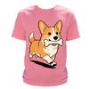 Funny Corgi Graphic Summer T-shirts for Women Fashion Cute Dog 3D Printed Crew Neck Tee Cute Puppy Short Sleeve Y2k Streetwear
