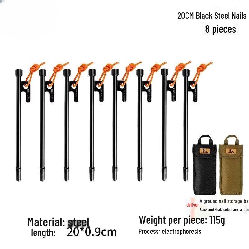 HCNRC Outdoor Tent Pegs & Guy Ropes Set