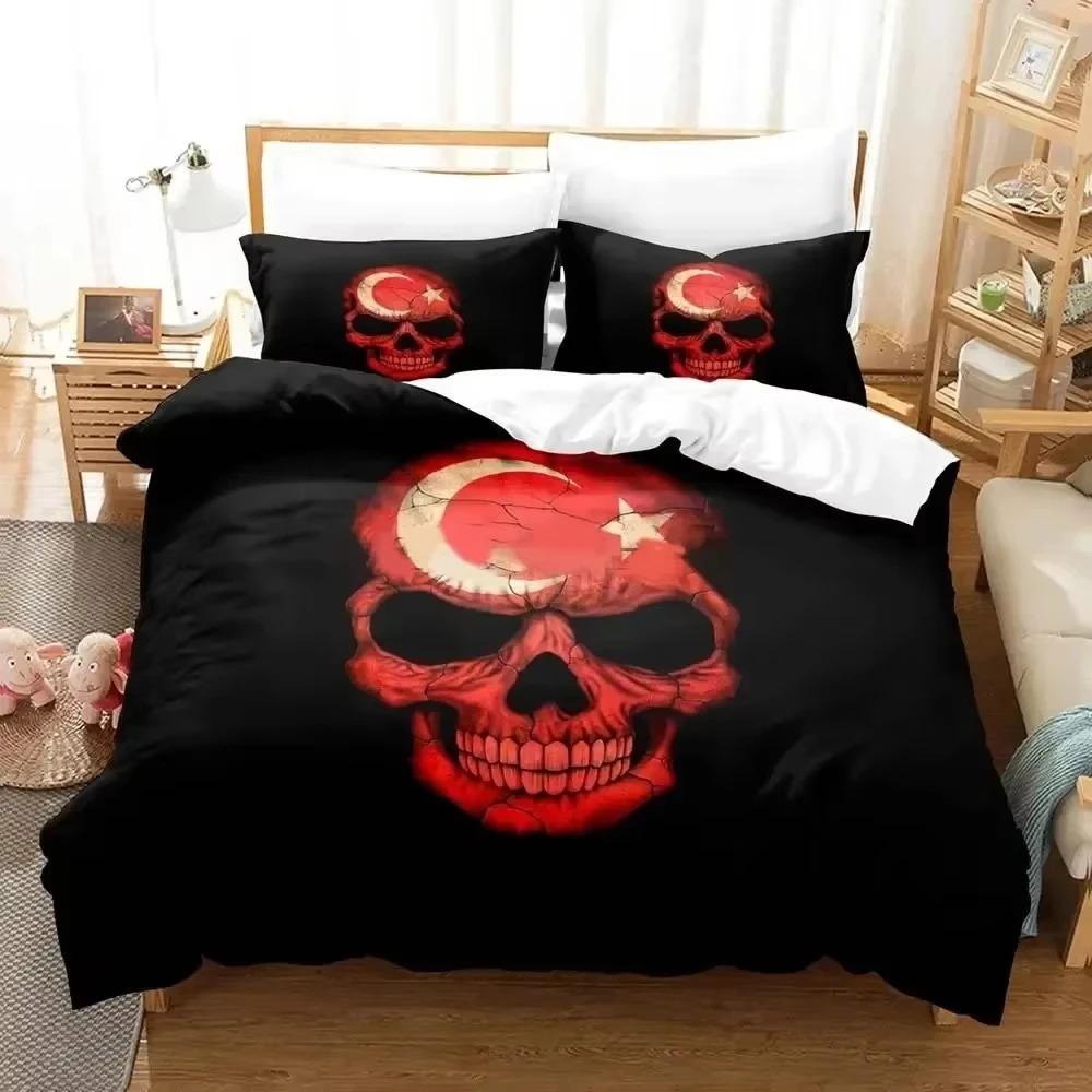 Fashion 3d Print Turkey Flag Bedding Set Duvet Cover Bed Set Quilt Cover Pillowcase Comforter King Queen Size Boys Adult Bedding