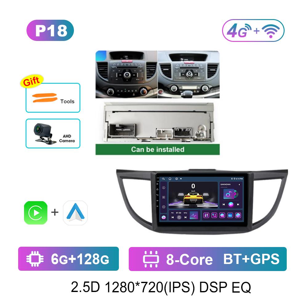 Carplay WiFi 10.1 '' for Honda CRV CR-V 4 RM RE 2011 - 2018 GPS Car Video Multimedia Player Android OS 4G BT HD Touch Screen