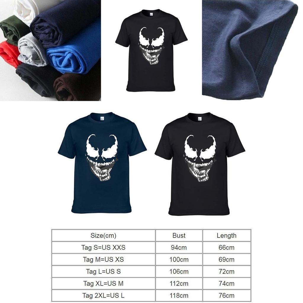 Cotton Blend Comic Movie Venom Print T-shirt For Men And Women**